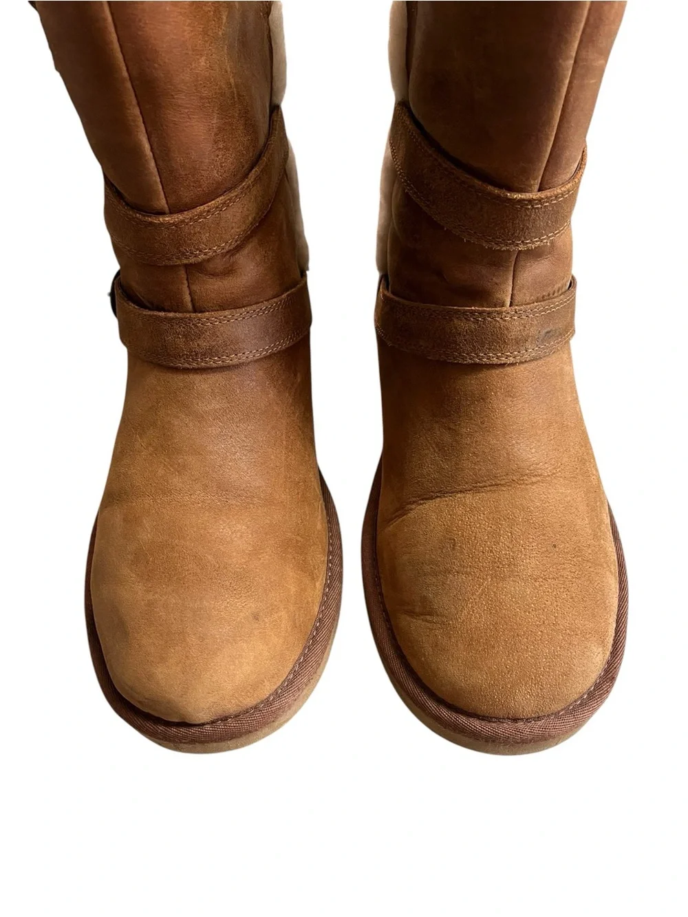 UGG Australia Becket Shearling Buckle Boots Chestnut Brown Women’s Size 8
